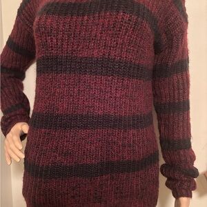 Striped Burgundy and Black Sweater